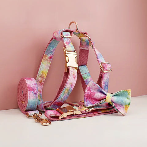 Personalizzabile - set pettorina per cani rainbow