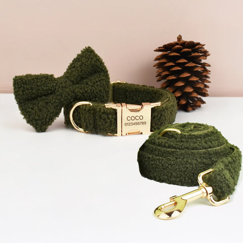 PERSONALIZZABILE - SET COLLARE PER CANI Boucle Verde