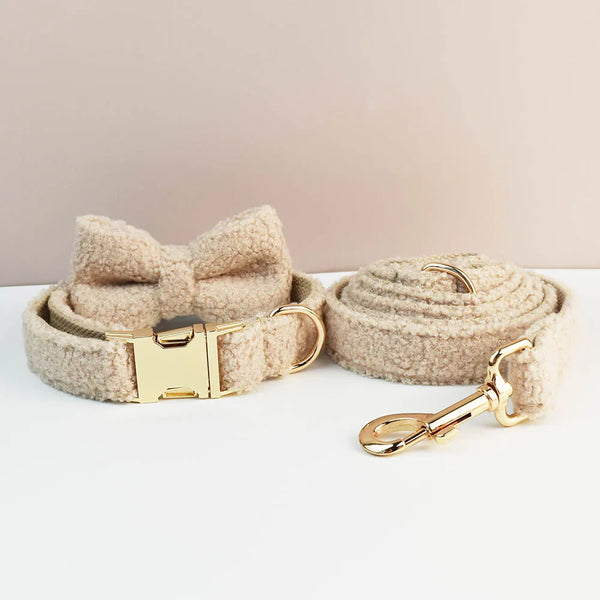 PERSONALIZZABILE - SET COLLARE PER CANI Boucle Beige