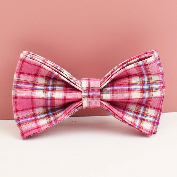 Personalizzabile - set pettorina per cani scozzese rosa