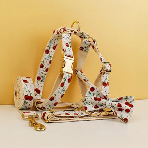 Personalizzabile - set pettorina per cani ciliegie