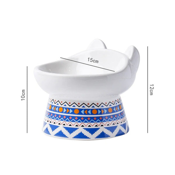 BOHO CERAMIC RAISED DOG BOWL