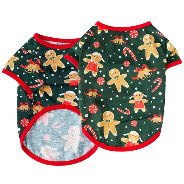 CHRISTMAS PAJAMAS FOR DOGS WITH GINGERBREAD COOKIES