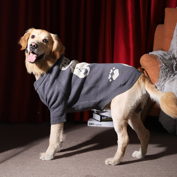 MAGLIONE PER CANI GRANDI GRIGIO CON ORSACCHIOTTI