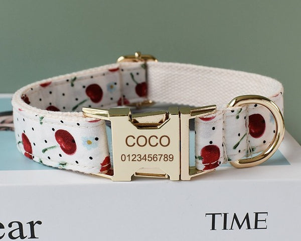PERSONALIZZABILE - SET COLLARE PER CANI CILIEGIE