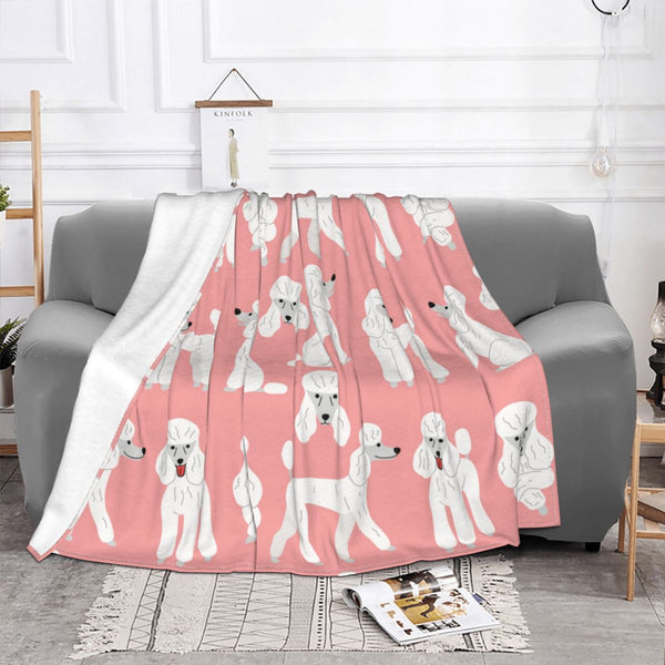 PINK POODLES FLEECE BLANKET