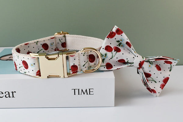 PERSONALIZZABILE - SET COLLARE PER CANI CILIEGIE