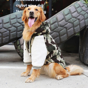 CAMOUFLAGE FLEECE FUR JACKET FOR LARGE DOGS