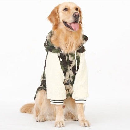 CAMOUFLAGE FLEECE FUR JACKET FOR LARGE DOGS
