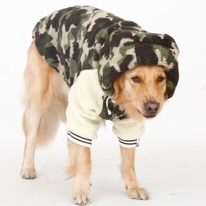 CAMOUFLAGE FLEECE FUR JACKET FOR LARGE DOGS