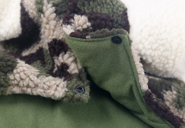 CAMOUFLAGE FLEECE FUR JACKET FOR LARGE DOGS