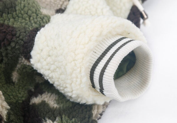 CAMOUFLAGE FLEECE FUR JACKET FOR LARGE DOGS
