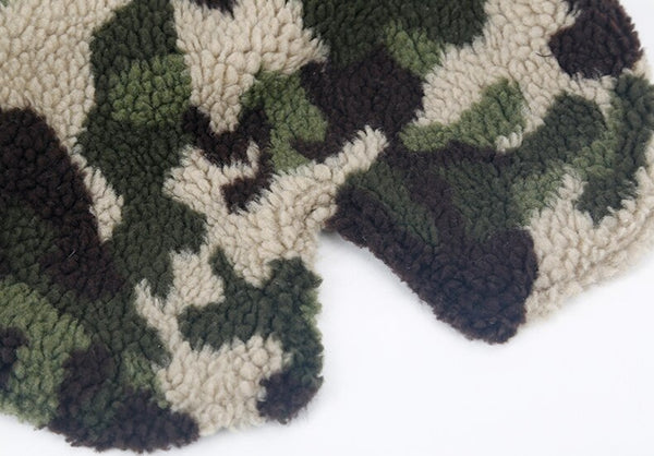 CAMOUFLAGE FLEECE FUR JACKET FOR LARGE DOGS