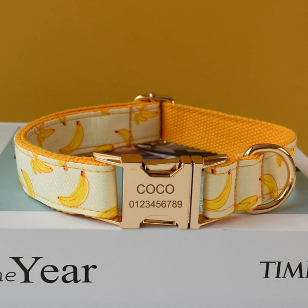 PERSONALIZZABILE - SET COLLARE PER CANI BANANE