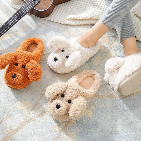 HAIRY DOG SLIPPERS