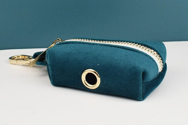 PERSONALIZZABILE - SET PETTORINA PER CANI IN VELLUTO VERDE PETROLIO