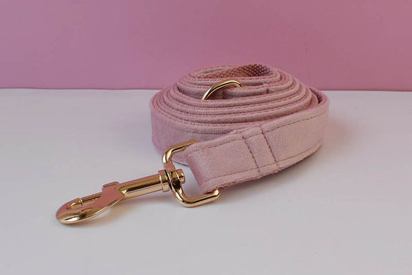 PERSONALIZZABILE - SET PETTORINA PER CANI IN VELLUTO ROSA CIPRIA
