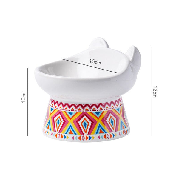 BOHO CERAMIC RAISED DOG BOWL
