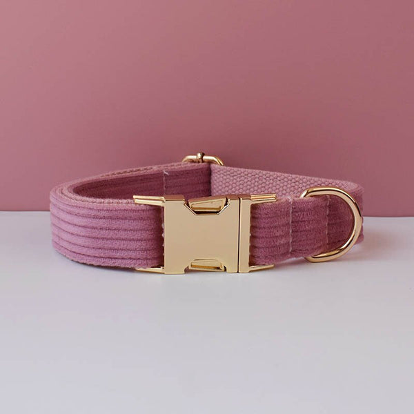 PERSONALIZZABILE - SET COLLARE PER CANI IN VELLUTO CAMELIA A COSTE