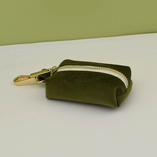PERSONALIZZABILE - SET COLLARE PER CANI IN VELLUTO VERDE MILITARE