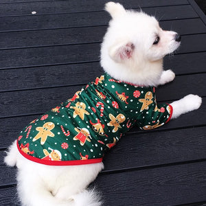 CHRISTMAS PAJAMAS FOR DOGS WITH GINGERBREAD COOKIES