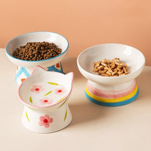 FANTASY CERAMIC RAISED DOG BOWL