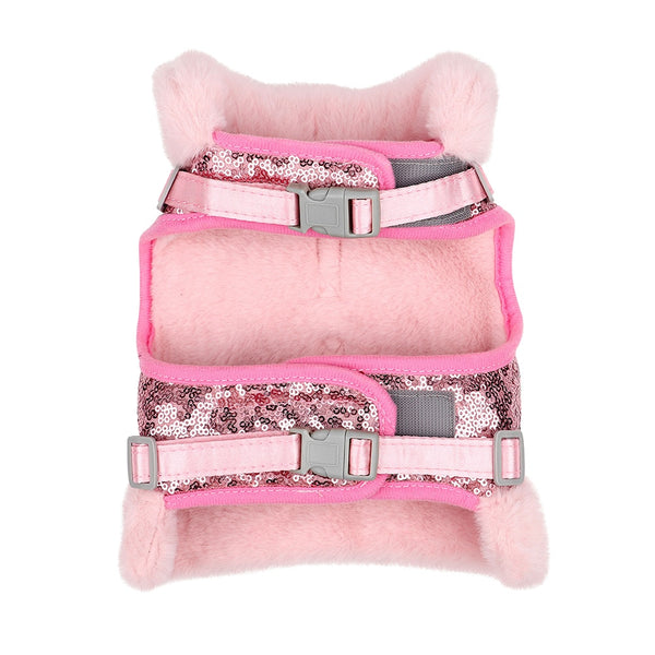 SET PETTORINA PER CANI PAILLETTES CON FIOCCO E PELLICCIA