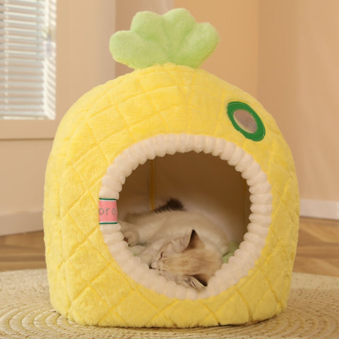 SOFT PINEAPPLE DOG BED