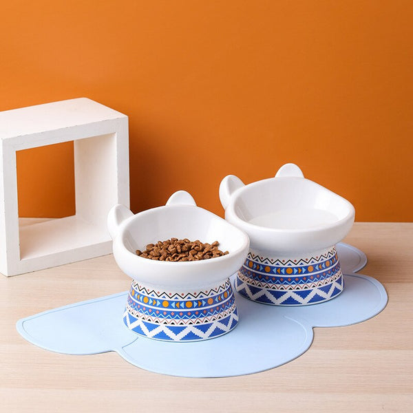 BOHO CERAMIC RAISED DOG BOWL
