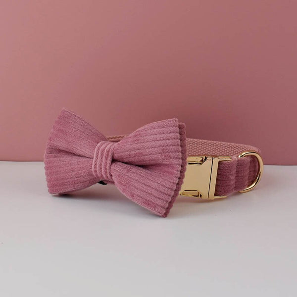 PERSONALIZZABILE - SET COLLARE PER CANI IN VELLUTO CAMELIA A COSTE