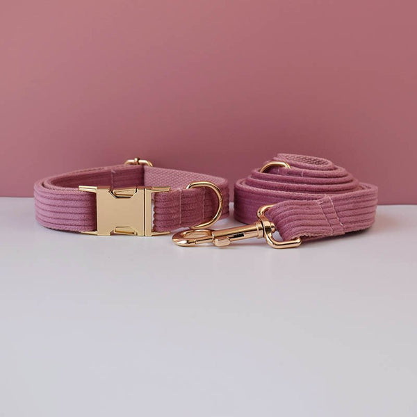 PERSONALIZZABILE - SET COLLARE PER CANI IN VELLUTO CAMELIA A COSTE