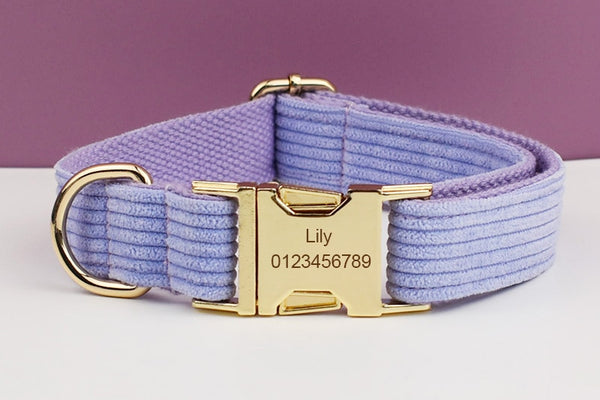 PERSONALIZZABILE - SET PETTORINA PER CANI IN VELLUTO LAVANDA A COSTE