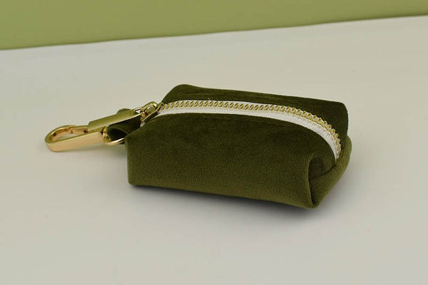 PERSONALIZZABILE - SET COLLARE PER CANI IN VELLUTO VERDE MILITARE