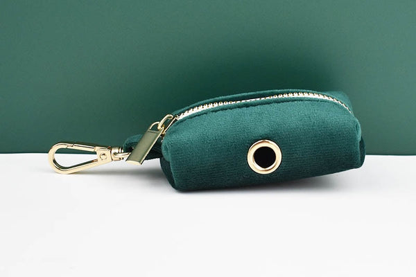 PERSONALIZZABILE - SET PETTORINA PER CANI IN VELLUTO VERDE SCURO