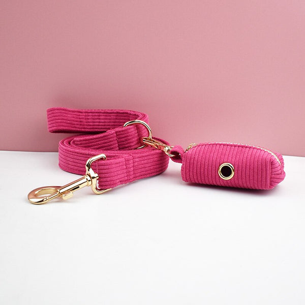 PERSONALIZZABILE - SET PETTORINA PER CANI IN VELLUTO ROSA FRAGOLA A COSTE