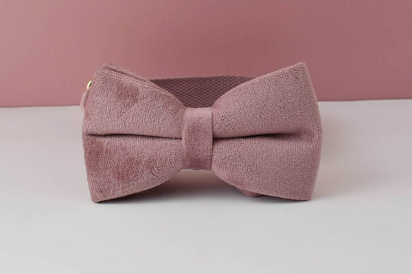 CUSTOMIZABLE - DOG HARNESS SET IN ANTIQUE PINK VELVET