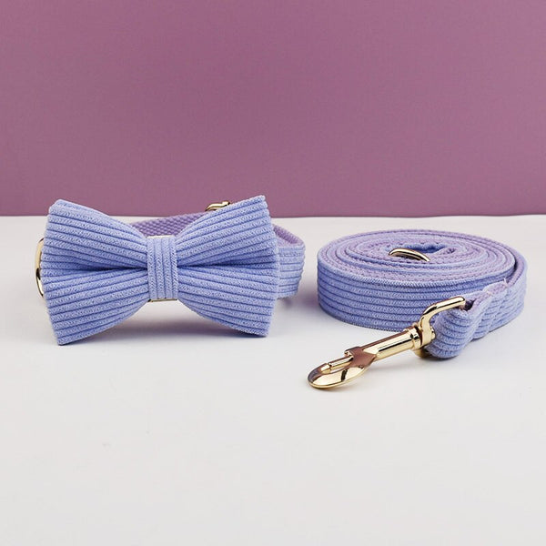 PERSONALIZZABILE - SET PETTORINA PER CANI IN VELLUTO LAVANDA A COSTE