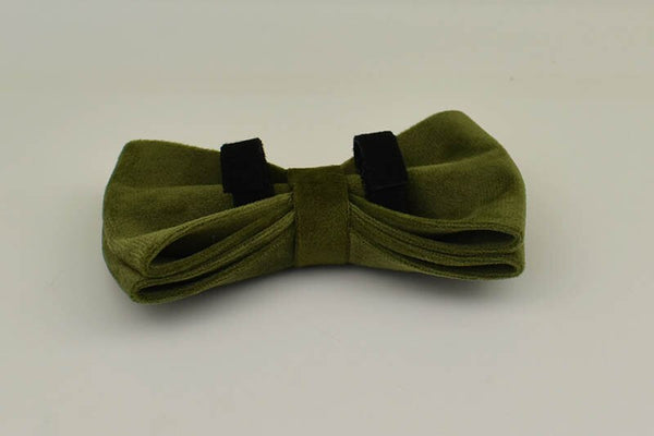 PERSONALIZZABILE - SET COLLARE PER CANI IN VELLUTO VERDE MILITARE