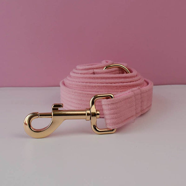 PERSONALIZZABILE - SET COLLARE PER CANI IN VELLUTO ROSA CONFETTO A COSTE