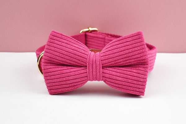 PERSONALIZZABILE - SET PETTORINA PER CANI IN VELLUTO ROSA FRAGOLA A COSTE