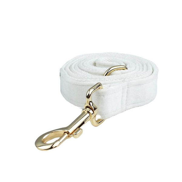 PERSONALIZZABILE - SET PETTORINA PER CANI IN VELLUTO BIANCO