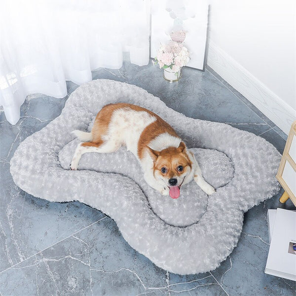 CUCCIA PER CANI PELOSA A FORMA DI OSSO