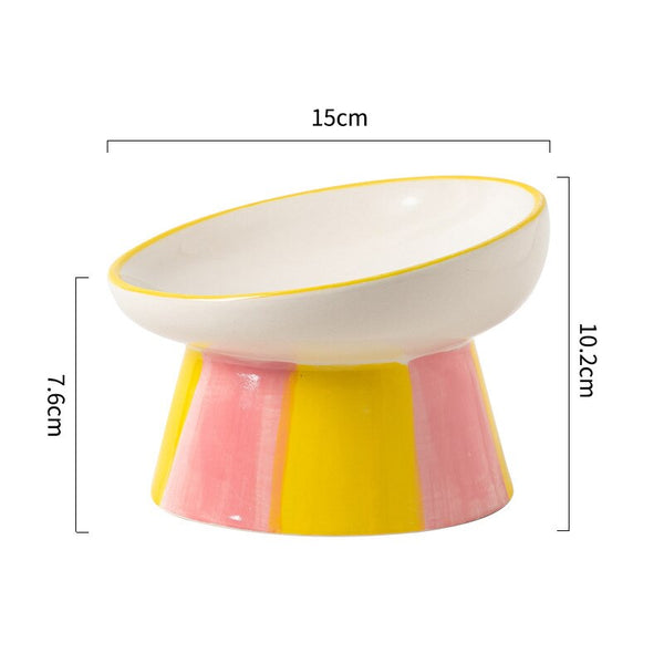 FANTASY CERAMIC RAISED DOG BOWL