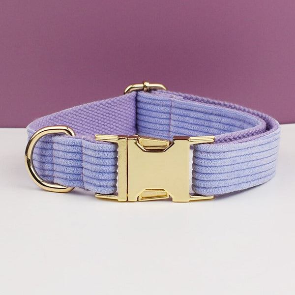 PERSONALIZZABILE - SET PETTORINA PER CANI IN VELLUTO LAVANDA A COSTE