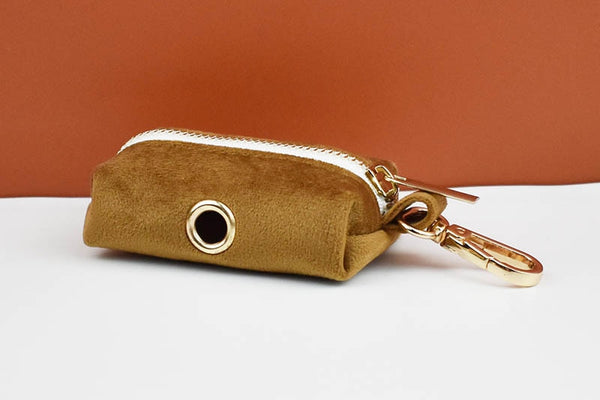 PERSONALIZZABILE - SET PETTORINA PER CANI IN VELLUTO CARAMELLO