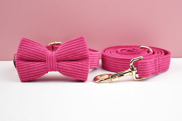 PERSONALIZZABILE - SET PETTORINA PER CANI IN VELLUTO ROSA FRAGOLA A COSTE