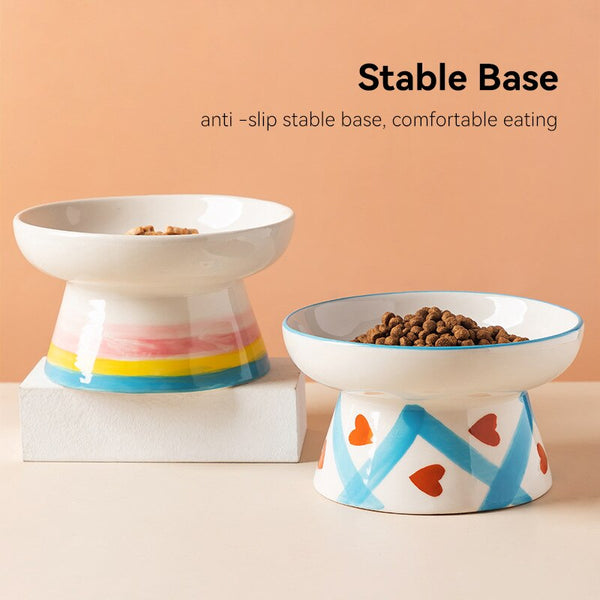 FANTASY CERAMIC RAISED DOG BOWL