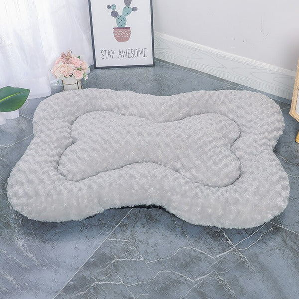 CUCCIA PER CANI PELOSA A FORMA DI OSSO