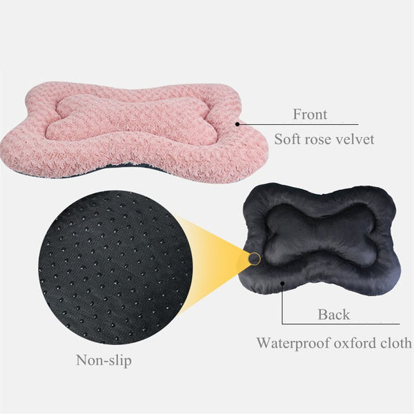 CUCCIA PER CANI PELOSA A FORMA DI OSSO