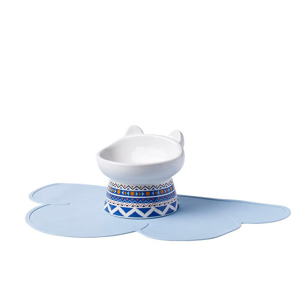 BOHO CERAMIC RAISED DOG BOWL